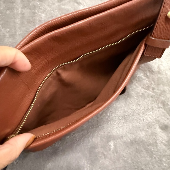 Fossil Brown Leather Crossbody Bag Purse adjustable straps - Picture 5 of 10